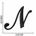 Toppa ricamata lettera N nera per accessori abbigliamento fai-da-te, 6,33x4,68 cm - Lettera N