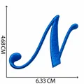 Toppa ricamata lettera N blu per riparazione e decorazione abbigliamento fai-da-te - Lettera N