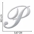 Écusson brodé lettre P blanc pour la personnalisation de vêtements, 5,67x4,71cm - Lettre P