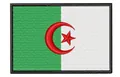 Close-up detail of a high-quality Algerian flag embroidery patch for DIY apparel decoration. - Algeria Flag Style (3B)
