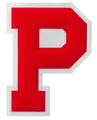 Red chenille embroidered letter P patch for DIY clothing accessories and crafts decoration - Letter P