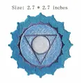 Embroidered Throat Chakra patch in blue, 2.7 x 2.7 inches for ironing on clothes - Throat Chakra Symbol Style (HS1309046) / 1 Piece