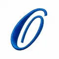 Toppa ricamata blu con lettera corsiva per accessori abbigliamento fai-da-te e decoro - Lettera O