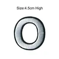 Embroidered letter O patch for clothing DIY, 4.5cm high, white fabric with black border - Letter O