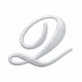 Écusson brodé lettre L cursive blanche 4,72x5,48cm pour votre décoration textile DIY - Lettre Q