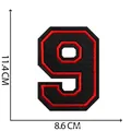 Toppa ricamata numero 9 da stirare per accessori di abbigliamento fai-da-te, 11,4 cm - Numero 9