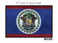 Dettaglio toppa ricamata bandiera del Belize da 3 pollici per abbigliamento e borse - Stile Bandiera Belize (18B)