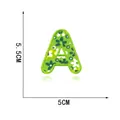 Green floral letter A embroidery patch for DIY clothing decoration, 5.5cm height - Letter A / 1 Piece