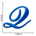 Toppa ricamata blu lettera L corsiva per abbigliamento fai-da-te, 4,72x5,48 cm. - Lettera Q