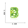 Green floral embroidered letter B patch with dimensions for DIY clothing decoration - Letter B / 1 Piece