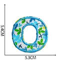Blue floral embroidered letter O iron-on patch for clothing decoration, size 5.3x5.4cm - Letter O