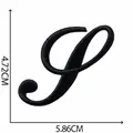Toppa ricamata nera lettera P corsiva per decorazione di abbigliamento e progetti DIY - Lettera S