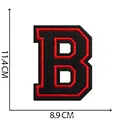 Toppa ricamata lettera B nera e rossa da stirare, altezza 11,4 cm per abbigliamento DIY - Lettera B / 11.4cm