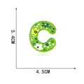 Embroidered letter C patch with green floral pattern, 5.4x4.5cm - Letter C / 1 Piece