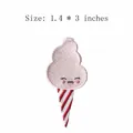 Cute pink ice cream embroidered patch variant shown with size 1.4 x 3 inches parameters - Pink Ice Cream Style (HS1604061)