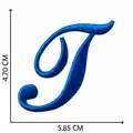 Toppa ricamata blu con lettera T per riparazione e decorazione abbigliamento DIY - Lettera T