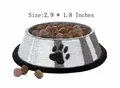 Embroidered dog food bowl patch with paw print, size 2.9 x 1.8 inches - Pet Bowl Style (HS1402034) / 1 Piece
