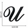Toppa ricamata lettera U nera corsiva per accessori abbigliamento fai-da-te personalizzati - Lettera U
