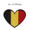 Heart-shaped Belgium flag embroidered patch, DIY iron-on sticker for clothing, 63.5mm high - Belgium Heart (393) / 63.5mm High