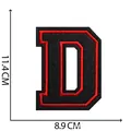 Toppa ricamata lettera D rossa e nera per vestiti fai-da-te altezza 11,4 cm accessorio - Lettera D / 11.4cm