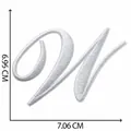 Écusson brodé lettre W blanc de qualité supérieure pour vêtements DIY 7.06x6.66cm - Lettre W