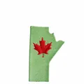 Embroidered maple leaf patch in light green for clothing iron-on decoration - Maple Leaf Map Style (HS1502010) / 1 Piece