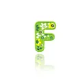 Floral pattern letter F embroidered patch, size 5.4cm x 4.1cm for DIY decor - Letter F / 1 Piece