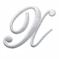 Écusson brodé lettre A cursive blanche pour vêtements DIY et réparation 4,78 x 5,91 cm - Lettre X