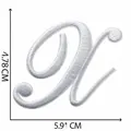 Écusson brodé lettre A cursive blanche pour vêtements DIY et réparation 4,78 x 5,91 cm - Lettre X