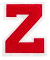 Red chenille towel embroidery letter Z patch for DIY clothing and decorative accessories - Letter Z