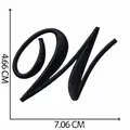Toppa ricamata nera lettera W per accessori abbigliamento fai-da-te, 4,66x7,06 cm - Lettera W