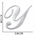 Écusson lettre Y brodée blanche de haute qualité pour décoration et réparation vêtements 5,46cm - Lettre Y