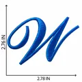 Toppa ricamata lettera W blu termoadesiva per riparazione e decorazione vestiti fai-da-te - Lettera W