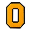 Yellow chenille embroidery letter O patch for DIY clothing and accessory decoration - Letter O / 1 Piece