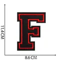 Grande toppa ricamata lettera F nera e rossa per abbigliamento fai da te, 11,4 cm - Lettera F / 11.4cm