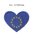 High-quality heart-shaped EU flag embroidered iron-on patch for custom clothing - EU Heart (395) / 63.5mm High