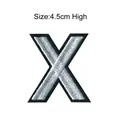 Premium silver embroidered letter X patch 4.5cm high for clothes DIY craft decoration - Letter X