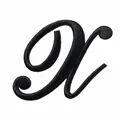 Toppa ricamata nera lettera N per accessori abbigliamento fai-da-te, 5,91 x 4,78 cm - Lettera X