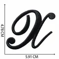 Zwarte geborduurde letter N patch voor DIY kledingaccessoires, maat 5,91 x 4,78 cm - Letter X