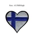Heart-shaped Finland flag embroidered patch for DIY clothing, size 2.5 inches high. - Finland Heart (396) / 63.5mm High