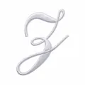 Patch brodé lettre Z cursive blanche élégante pour décoration de vêtements DIY - Lettre Z
