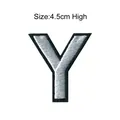 Embroidered letter Y patch white and black 4.5cm high DIY clothing accessory decoration - Letter Y