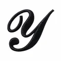 Toppa ricamata lettera Y nera per abbigliamento DIY, larghezza 5,46 cm, decorativa - Lettera Y