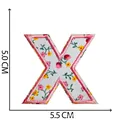 Toppa ricamata lettera X con motivo floreale, 5,5 x 5,0 cm, decorativa - Lettera X