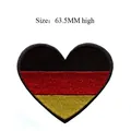 Embroidered heart-shaped German flag iron-on patch for DIY clothes, 63.5mm high - Germany Heart (397) / 63.5mm High