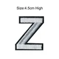 Embroidered alphabet letter Z patch in black and white border, 4.5cm high DIY accessory - Letter Z