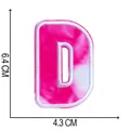 Pink tie-dye embroidered capital letter D patch with size dimensions 6.4x4.3cm - Letter D