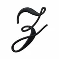 Toppa lettera Z ricamata in corsivo nero per decorazione vestiti fai da te, 6,6x5,5cm - Lettera Z