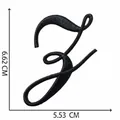 Zwarte cursief geborduurde letter Z patch voor DIY kleding decoratie, 6,6x5,5 cm - Letter Z