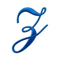 Toppa ricamata blu lettera Z corsiva per accessori abbigliamento fai-da-te e riparazioni - Lettera Z